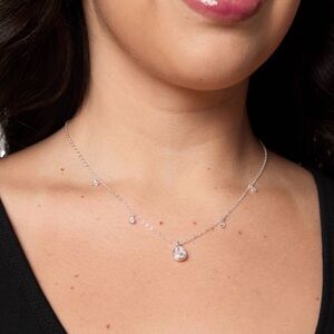 Ettika Dripping Crystals Drop Necklace, Silver, NWT!